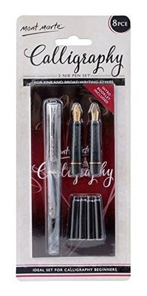 Pluma De Caligrafía Mont Marte Set 8pce-2 Semillas, 4 Cartuc 0 Pluma De Caligrafía Mont Marte Set 8pce-2 Semillas, 4 Cartuc 0