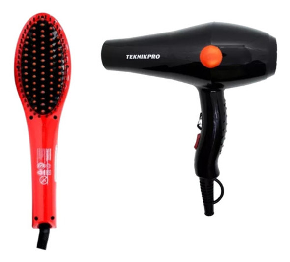 Kit Teknikpro Cepillo Alisador + Secador De Pelo 0