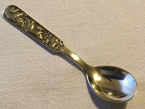 Bella Cucharita De Colección 11cm Largo Plata Sellada 0
