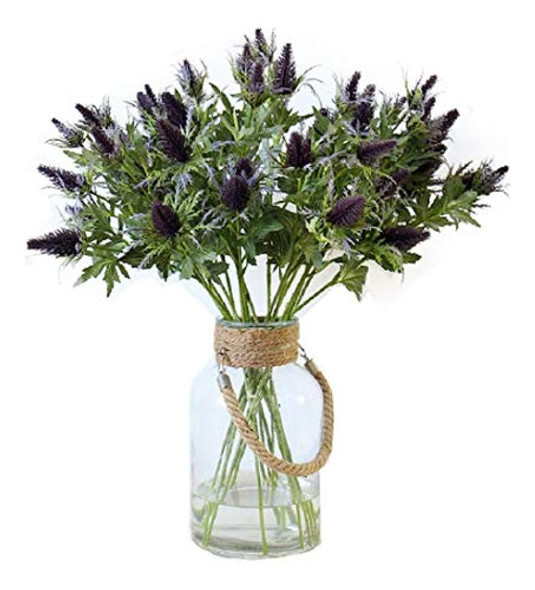 Allinlove 4 Paquetes De Espray De Cardo Artificial Eryngo Fa 0