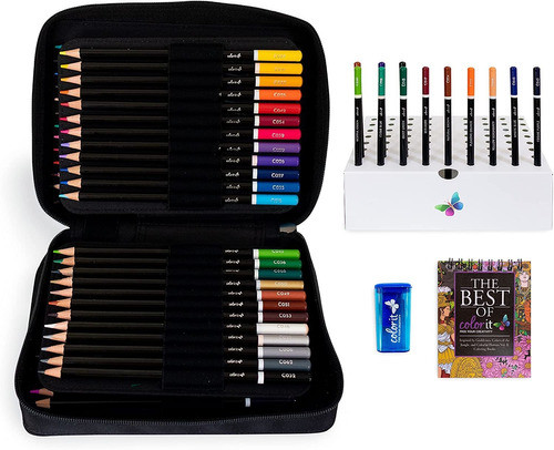 72 Lapices De Colores + Estuche Sacapuntas Portalapices 0