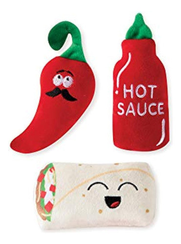 Fringe Studio Squeaker Pet Toy Set, Set De 3, Hot & Spicy (2 0