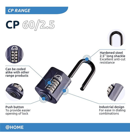Squire Locks Cp60 2.5 Candado De Combinación Grabable De Alt 1
