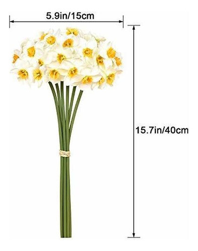 Martine Mall 12 Piezas Flores Artificiales Narcisos Artifici 1