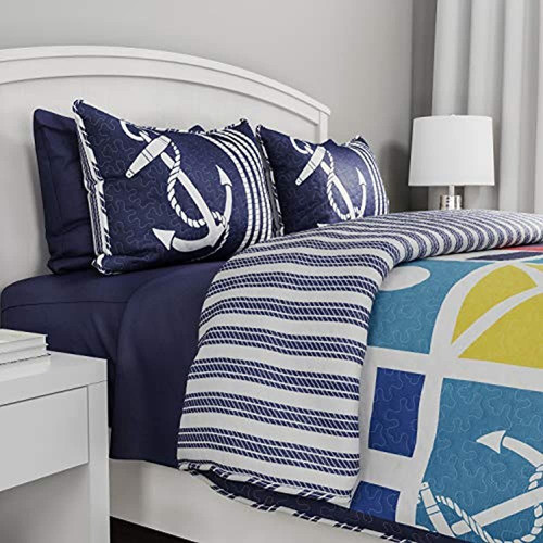Lavish Home Collection Juego De Colcha De Edredón Con Diseño 1