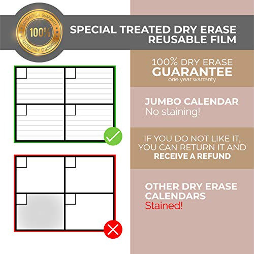 Calendario Empotrable De Borrado En Seco De Pared De 36 PuLG 1