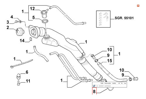 Mangueira Boca Gargalo Tanque Palio 1999 2000 2001 Fiat 1