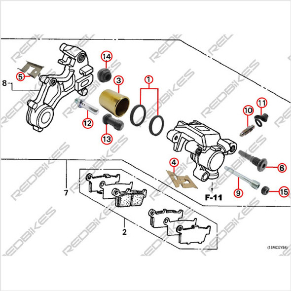 Kit Reparacion Caliper Honda Falcon 400 Original Trasero K8 1