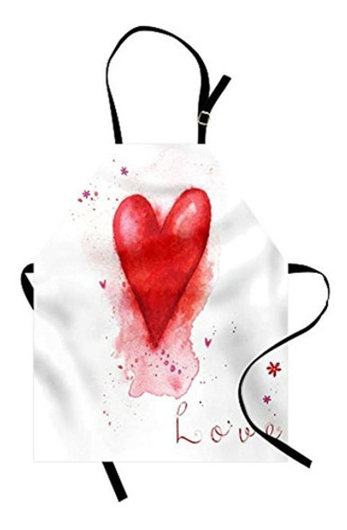 Delantal De Amor Ambesonne, Acuarelas Pintadas En Forma De C 0 Delantal De Amor Ambesonne, Acuarelas Pintadas En Forma De C 0