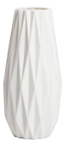 Florero De Cerámica Blanco Simple, Diseño De Origami De Flor 0