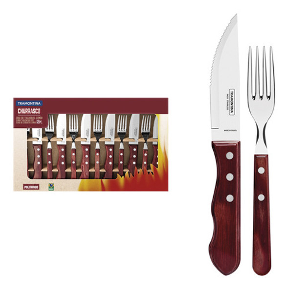 Juego Para Asado Jumbo Color Rojo, Mod. Churrasco, 12 Piezas 0
