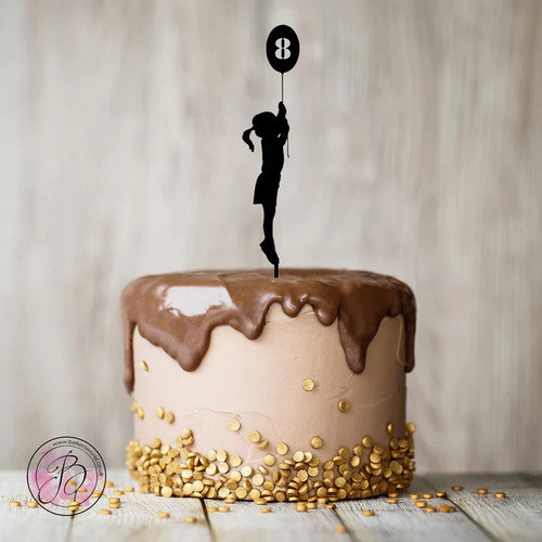 Cake Topper Adorno Torta - Globo Nene/a Con N° Personalizado 1