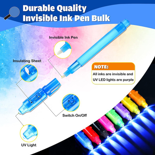 Pluma De Tinta Invisible Con Luz Uv, 16 Piezas Para Niños 1 Pluma De Tinta Invisible Con Luz Uv, 16 Piezas Para Niños 1