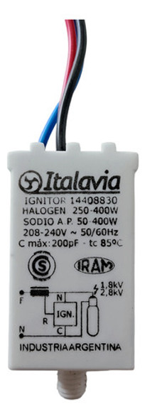 Ignitor Italavia Sodio Ap 50-400w Halogen 250-400w 0
