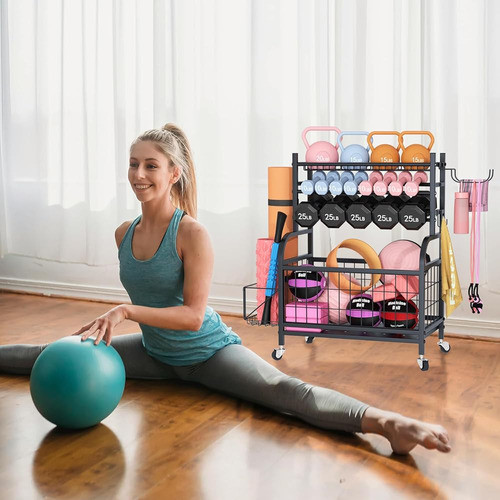 Estante De Mancuernas Azheruol Carro De Almacenamiento De Es 1