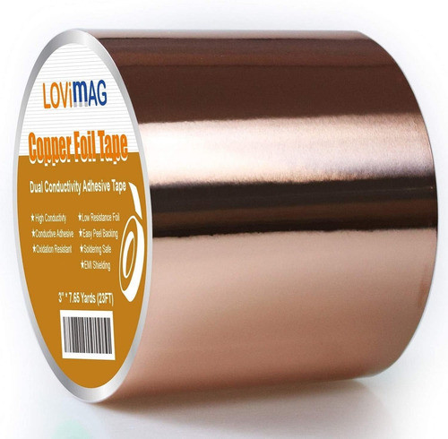 Cinta De Cobre 75mm X 7mt - Adhesivo Conductor Lovimag. 0