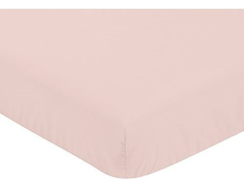 Sweet Jojo Designs Solid Blush Pink Girl Equipada Sábana De 0