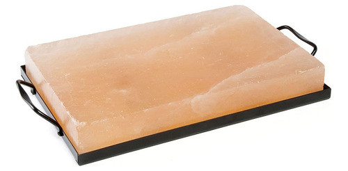 Plancha De Sal Del Himalaya 30x20x4cm Soporte Negro 0