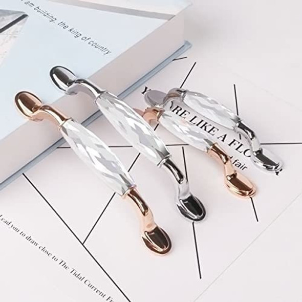 2 Tiradores Simil Cristal Y Metal Cromado - 145mm 1