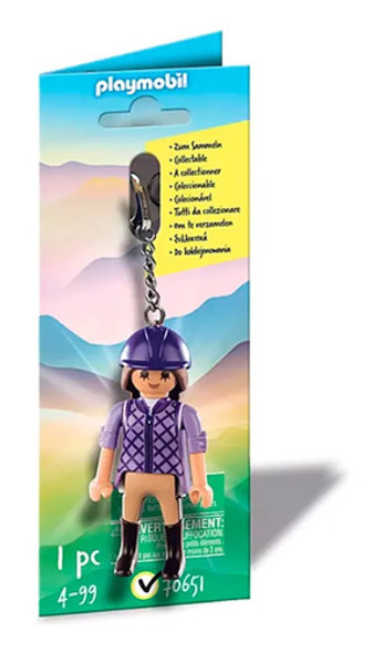 Llavero Muñeca Jinete Playmobil Accesorios Deporte 70651 0