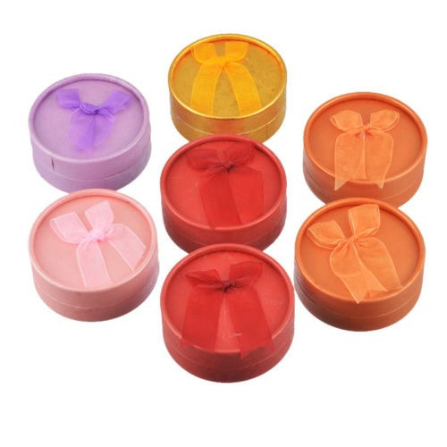 6pcs Redondo Caja De Joyería Collar Almacenamiento Caso Duro 0