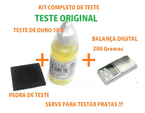 Kit Teste Ouro 750 E Prata, Líquido,pedra Balança Ate 500g 1