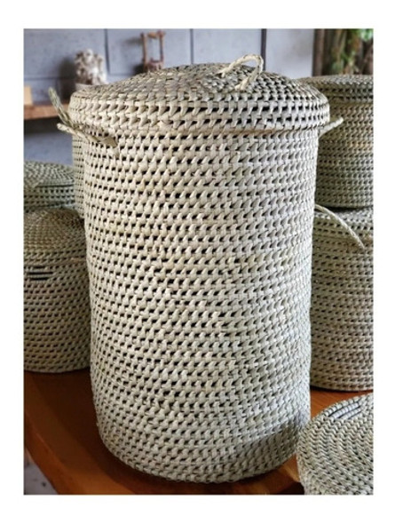 Cesto Deco Para Ropa Con Tapa Caranday Extra Grande 1