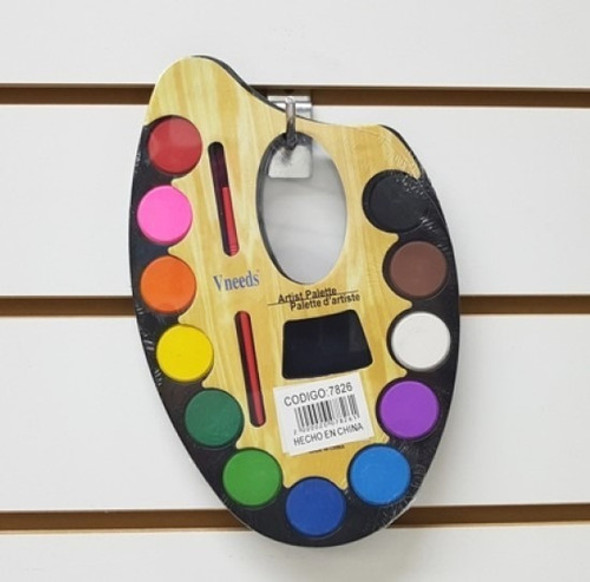 Acuarelas X12 Colores En Paleta De Artista + Pincel $em 0