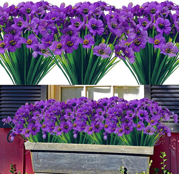 16 Ramos De Flores Artificiales Con Tallo - Morado 0 16 Ramos De Flores Artificiales Con Tallo - Morado 0