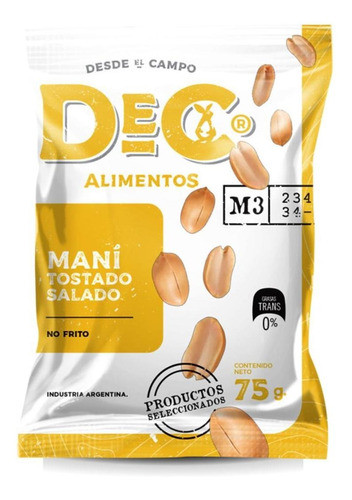 Mani Salado Tostado Dec Alimentos 75 Gr X12 - Fullescabio 1
