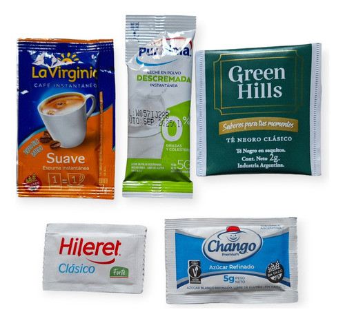 20 Kit Desayuno Café Leche Té Azúcar Edulcorante Envío 1