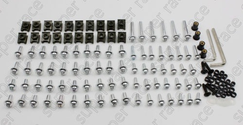 Nueva Motocicleta Plata Kit Tornillos Del Carenado Para Suzu 0