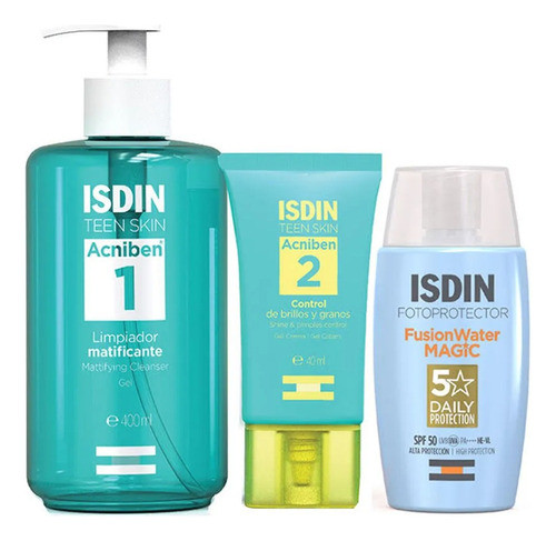 Rutina Isdin Control Acné Brillo Y Granos + Protección Solar 0