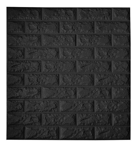 Placa De Pared Autoadhesiva Revestimiento 70x78cm 8mm Negro 0