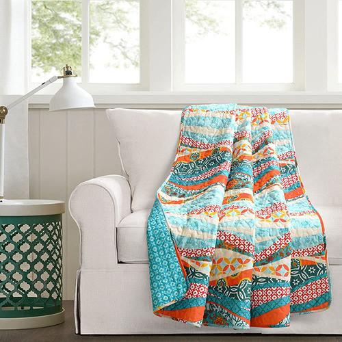 Exuberante Decoración Hailey Watercolor Wave Reversible Cott 0