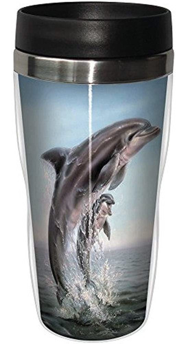 Taza De Viaje De Salto De Delfín Vaso De Café Con Revestimie 0