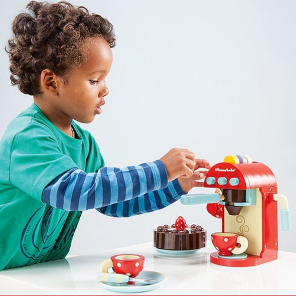 Juego De Cafetera Expresso Maquina De Café Madera Niños 3 A+ 1