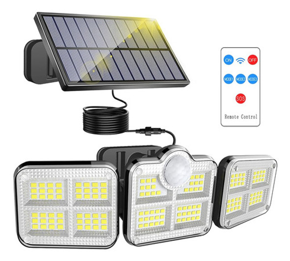 Luz Solar Al Aire Libre, 3 Cabezas De Luces De Sensor De Mov 0