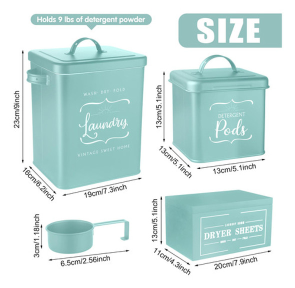 Rtteri Paquete De 4 Recipientes De Almacenamiento De Deterge 1 Rtteri Paquete De 4 Recipientes De Almacenamiento De Deterge 1
