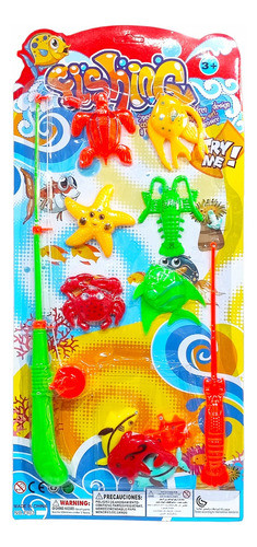 Set Juguete Caña De Pescar Fishing Con 5 Peces 72816 0