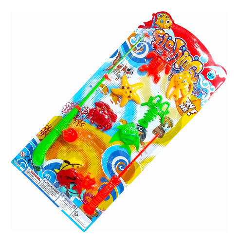 Set Juguete Caña De Pescar Fishing Con 5 Peces 72816 1