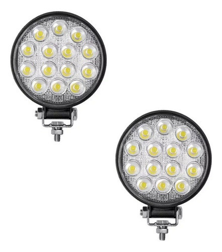 Par 2 Faros 14 Leds Auxiliar Universal Auto Camioneta 4x4 0