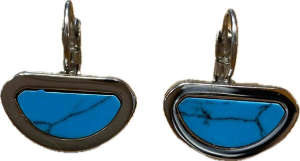 Luli Caravanas Acero Quirúrgico Brisura Piedra Turquesa 0 Luli Caravanas Acero Quirúrgico Brisura Piedra Turquesa 0