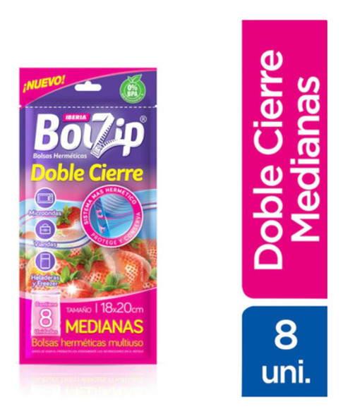 Bolzip Bolsas Hermeticas Doble Cierre Chicas + Medianas 1 Bolzip Bolsas Hermeticas Doble Cierre Chicas + Medianas 1