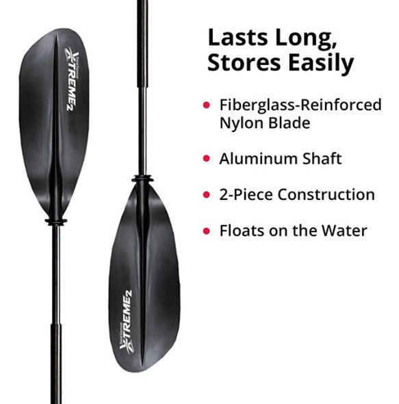 Pala De Kayak Xtreme 2, Negro, 244cm, Fibra De Vidrio Reforz 1
