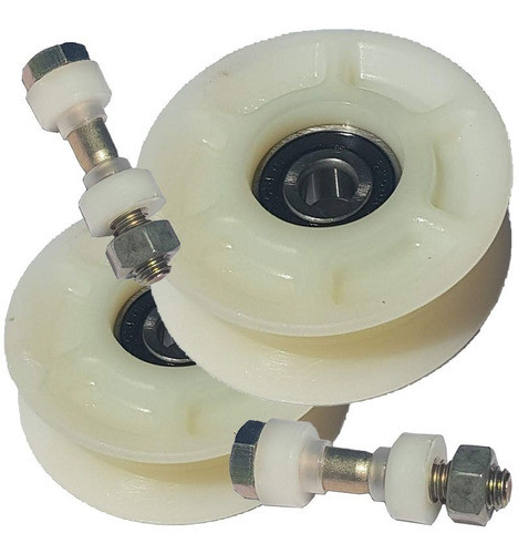 2 Ruedas Portón Corredizo V90mm Nylon (ruleman Y Bulon) 0