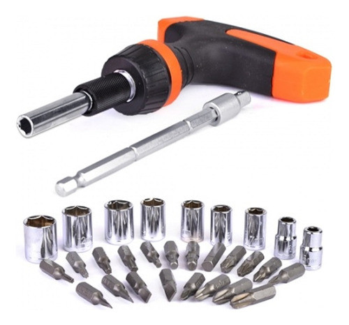 Kit Set De 32 Piezas 29 Puntas Y Destornillador En T 0