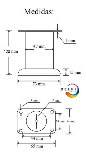Pata Para Mueble Sillón Sofá Fija 12 Cm Acero Cromada 8 Unid 1