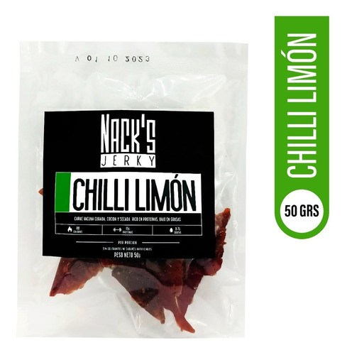 Nack's ¡el Mejor Beef Jerky! Charqui Chilli Limón X 6 U. 0
