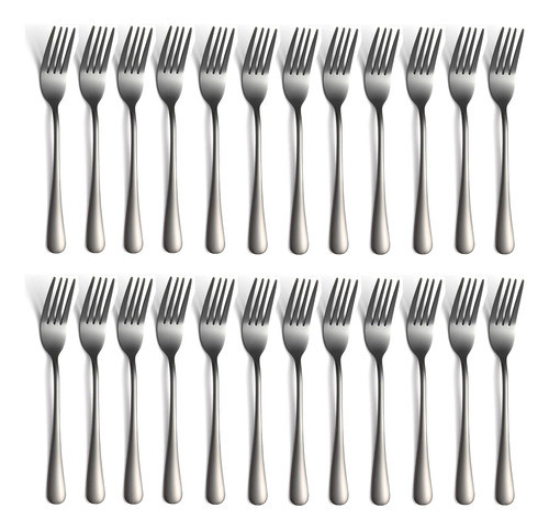 Tenedores Ensalada Acero Inoxidable 17cm 24pzas Negro Espejo 0
